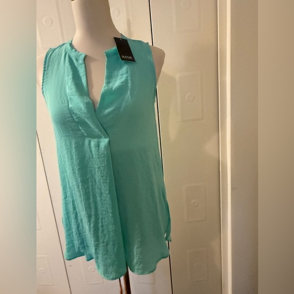 NWT Ana Blouse Teal Short Sleeve Tank - Picture 3 of 8